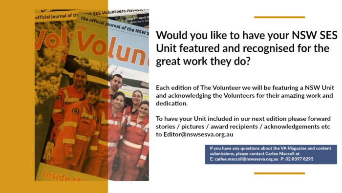 Have Your Unit Featured in Our Magazine - The Volunteer