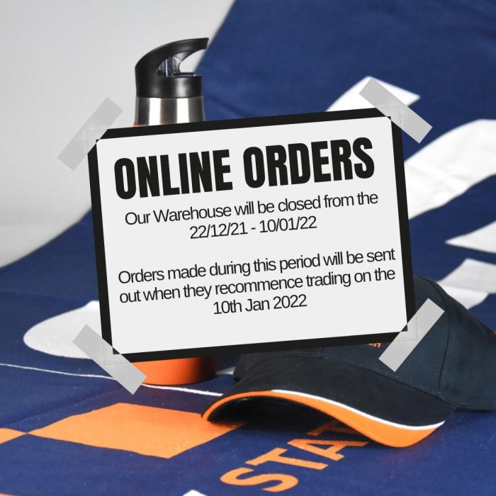 Online orders - warehouse closed from the 22/12/21 - 10/01/22