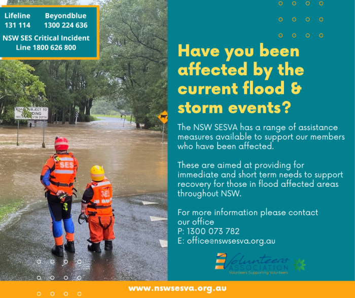 Urgent Assistance for NSW SES Volunteers impacted by the current flood crisis