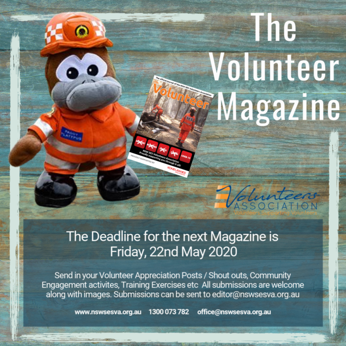 Submissions for the Next Magazine are due in by the 22nd May 2020