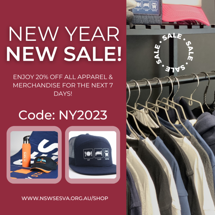 NEW YEAR SALE - 20% OFF ALL MERCHANDISE & APPAREL