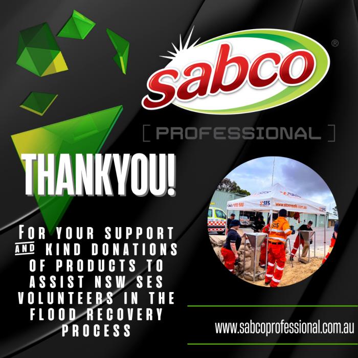 Thankyou Sabco Professional!