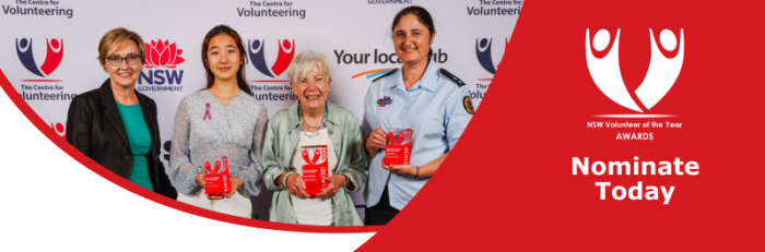 Nominations for the 2024 NSW Volunteer of the Year Awards are now open